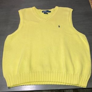 Ralph Lauren Yellow Sweater Vest Xl 